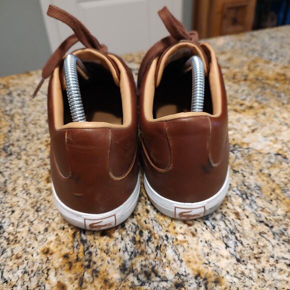 Lacoste Lerond 0320 1 CMA Leather Sneakers Lace Up Cma Brown/White Men's Sz 11.5 - Picture 10 of 12